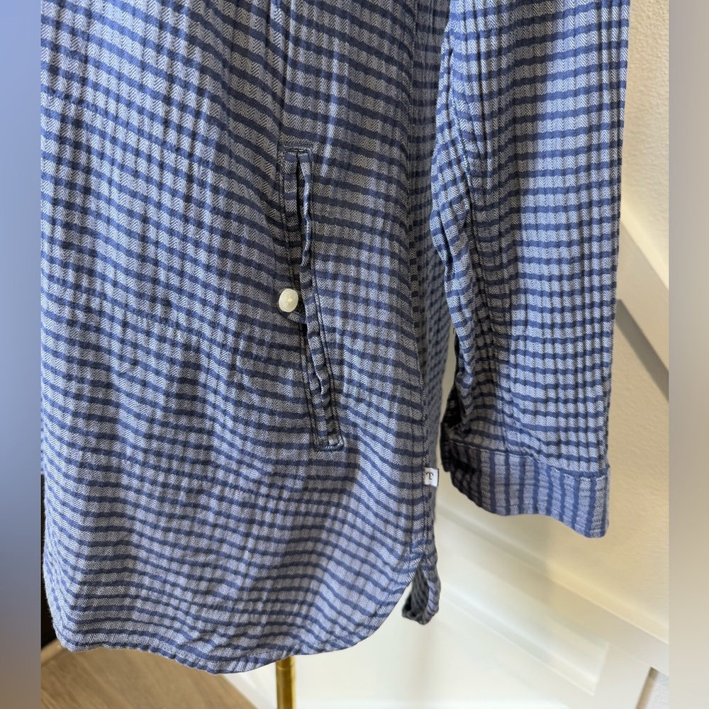 Toad&Co Mixologist Tunic Long Sleeve Blue Stripe Organic Cotton Women’s Medium - Picture 4 of 12